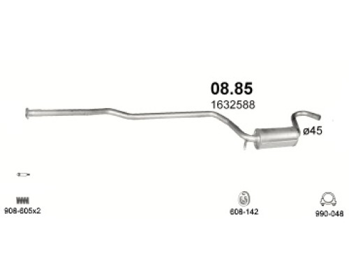 Глушитель средняя часть Ford Escort