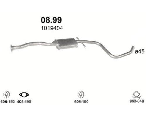 Глушитель средняя часть Ford Escort