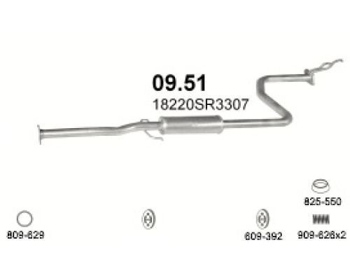Глушитель средняя часть Honda Civic