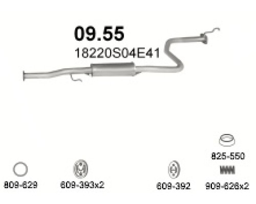 Глушитель средняя часть Honda Civic