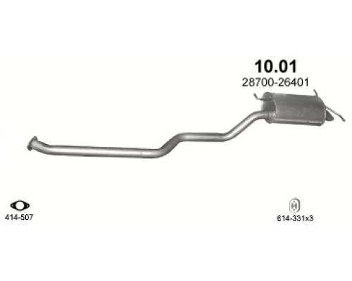 Глушитель задняя часть Hyundai Santa FE