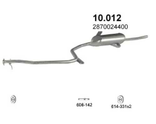 Глушитель задняя часть Hyundai Pony