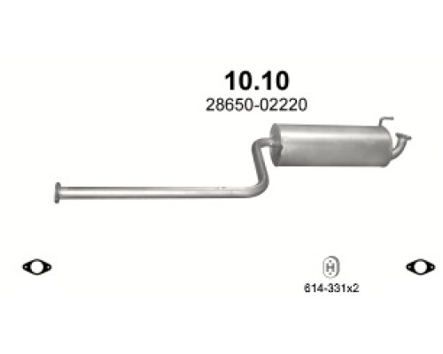 Глушитель средняя часть Hyundai Atos