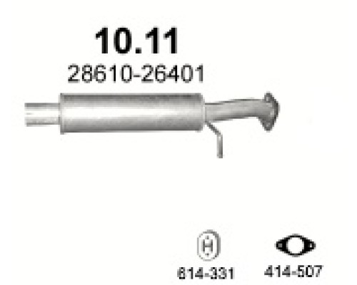 Глушитель средняя часть Hyundai Santa Fe