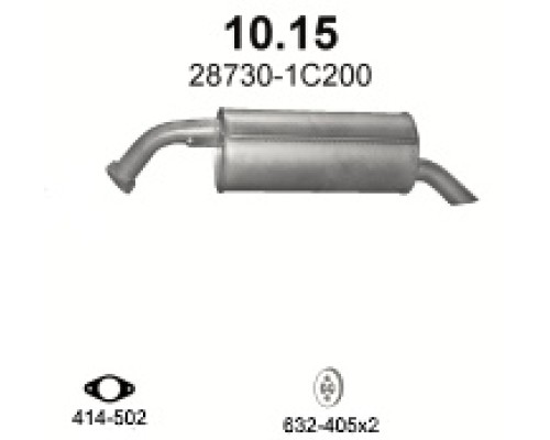 Глушитель задняя часть Hyundai Getz