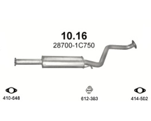 Глушитель средняя часть Hyundai Getz