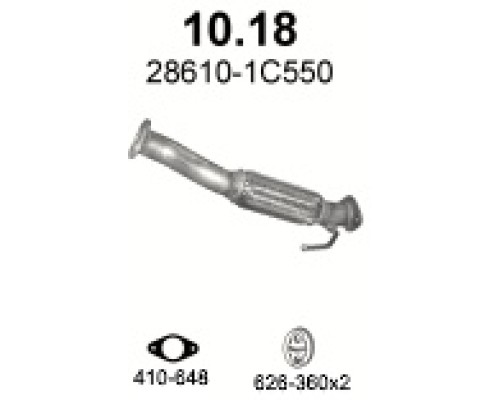 Труба выхлопная Hyundai Getz