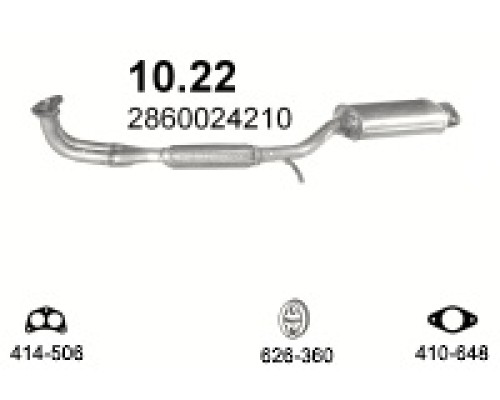Глушитель средняя часть Hyundai Pony