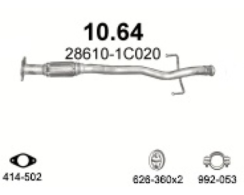 Труба выхлопная Hyundai Getz