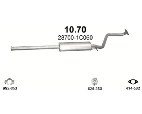 Глушитель средняя часть Hyundai Getz