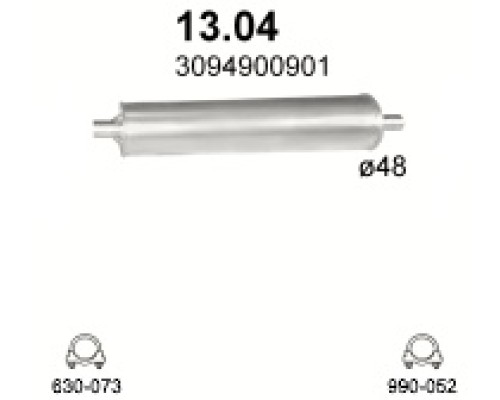 Глушитель задняя часть Mercedes 608D