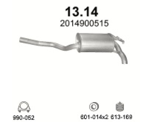 Глушитель задняя часть Mercedes 190 W201