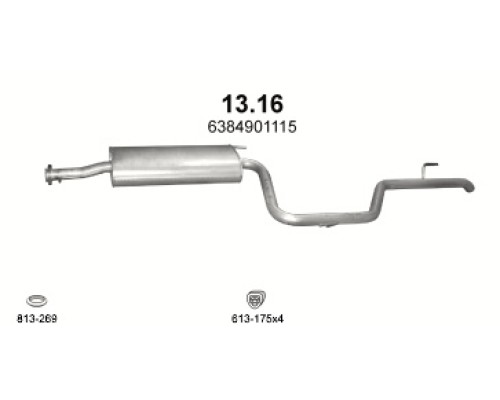 Глушитель задняя часть Mercedes VITO W638