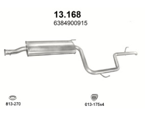 Глушитель задняя часть Mercedes VITO W638