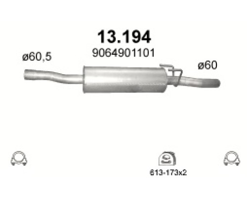 Глушитель средняя часть Mercedes Sprinter