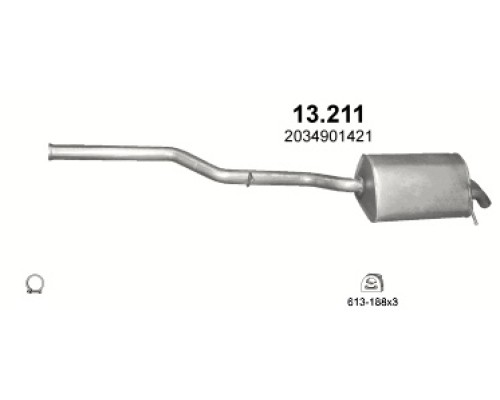 Глушитель задняя часть Mercedes C270 T203