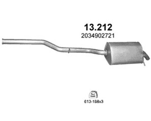 Глушитель задняя часть Mercedes C200 T203