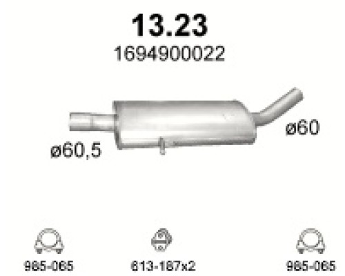 Глушитель средняя часть Mercedes A160 W169