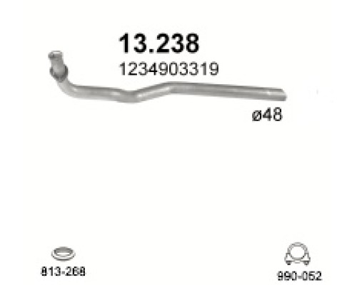 Труба выхлопная Mercedes 300 T123