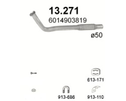 Труба выхлопная Mercedes 208D