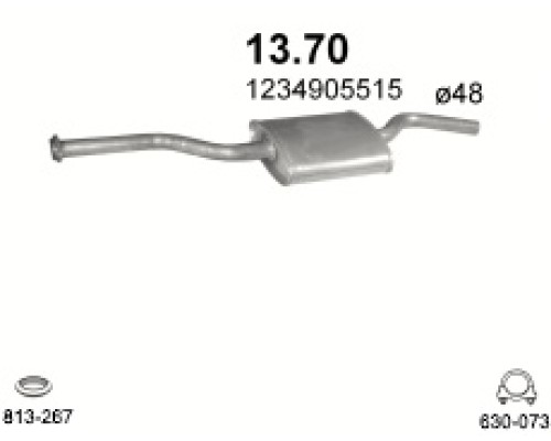 Глушитель средняя часть Mercedes 200 T123