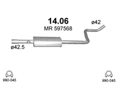 Глушитель средняя часть Mitsubishi Colt