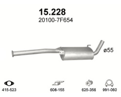 Глушитель задняя часть Nissan Terrano