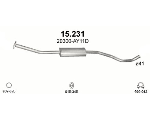 Глушитель средняя часть Nissan Micra