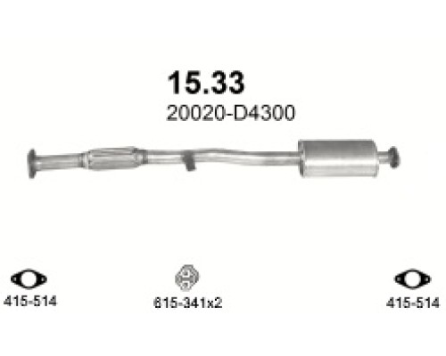 Глушитель средняя часть Nissan Bluebird