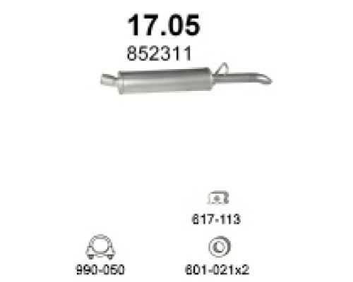 Глушитель задняя часть Opel Manta A 