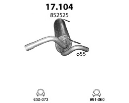Глушитель средняя часть Opel Astra J