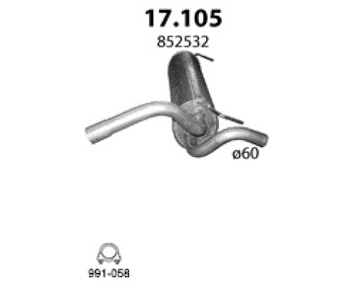 Глушитель средняя часть Opel Astra J
