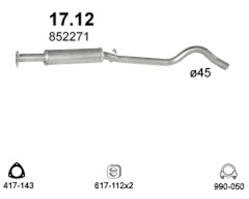 Глушитель средняя часть Opel Corsa