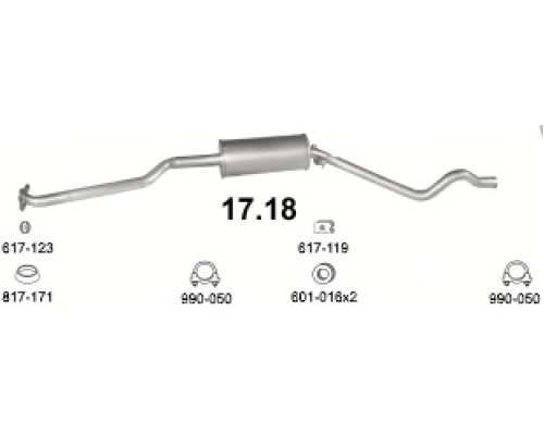 Глушитель средняя часть Opel Kadett