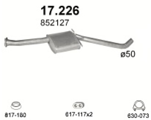 Глушитель средняя часть Opel Omega