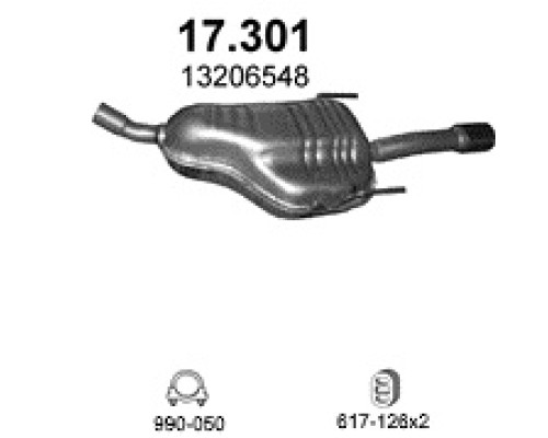 Глушитель задняя часть Opel Astra H