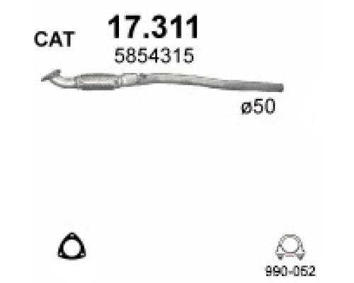 Труба выхлопная Opel Astra H