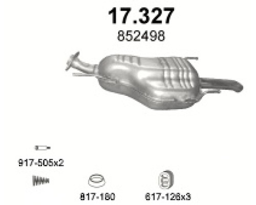Глушитель задняя часть Opel Zafira