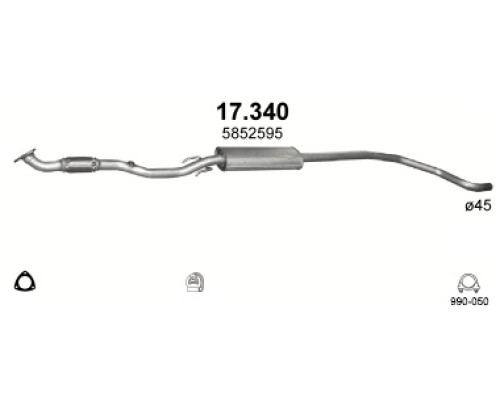 Глушитель средняя часть Opel Corsa