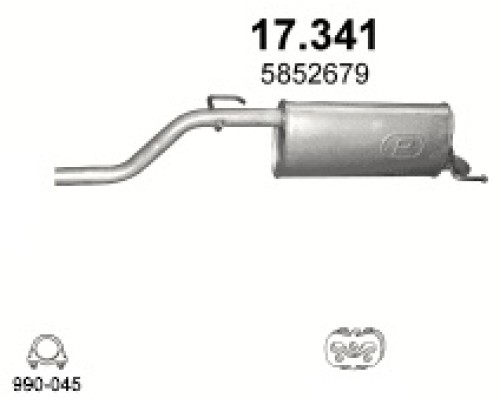 Глушитель задняя часть Opel Corsa