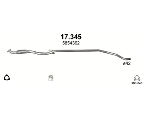Труба выхлопная Opel Corsa