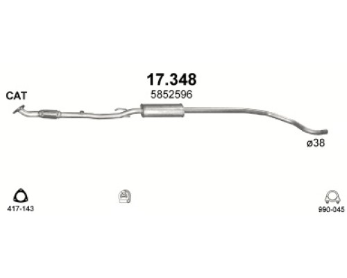 Глушитель средняя часть Opel Corsa