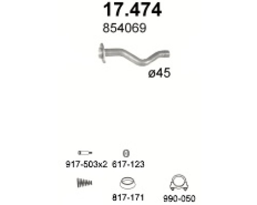 Труба выхлопная Opel Kadett