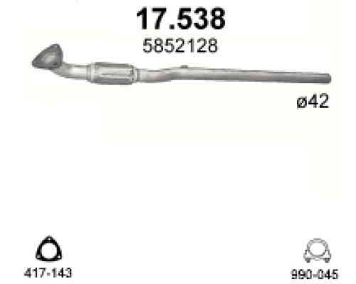 Труба выхлопная Opel Corsa C