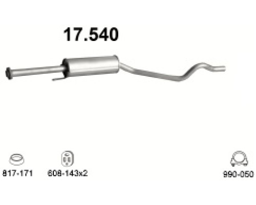 Глушитель средняя часть Opel Astra