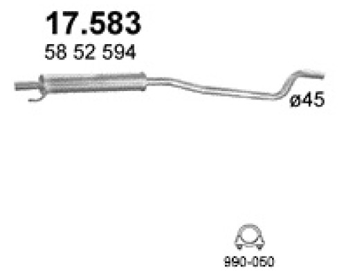 Глушитель средняя часть Opel Corsa C
