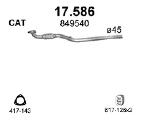 Труба выхлопная Opel Meriva