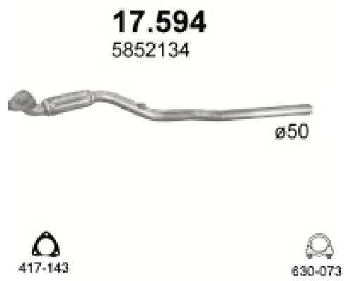 Труба выхлопная Opel Astra G