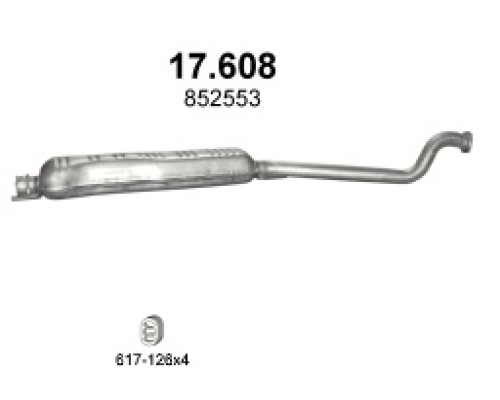 Глушитель средняя часть Opel Astra