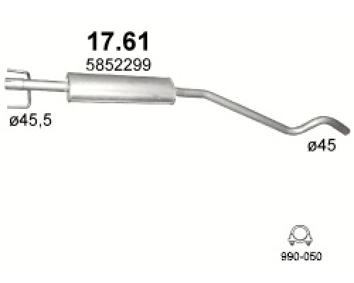 Глушитель средняя часть Opel Astra G